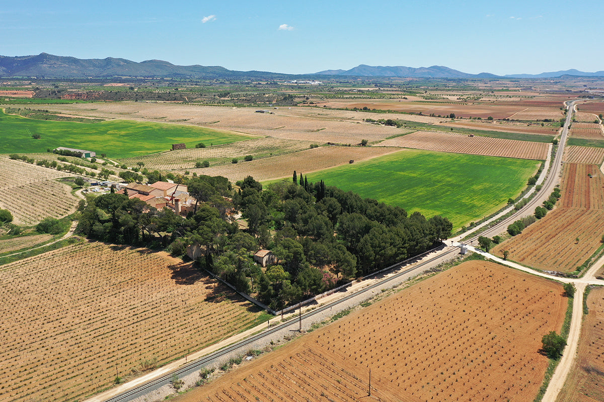 Weingut Vera de Estenas aus der Luft, Utiel-Requena