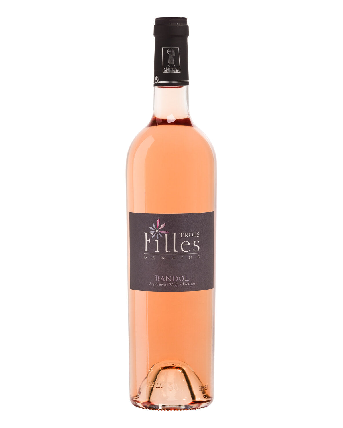 Trois Filles AOP Bandol Rosé – Mourvèdre-Rosé der Domaine des Trois Filles, Flasche – Rosé